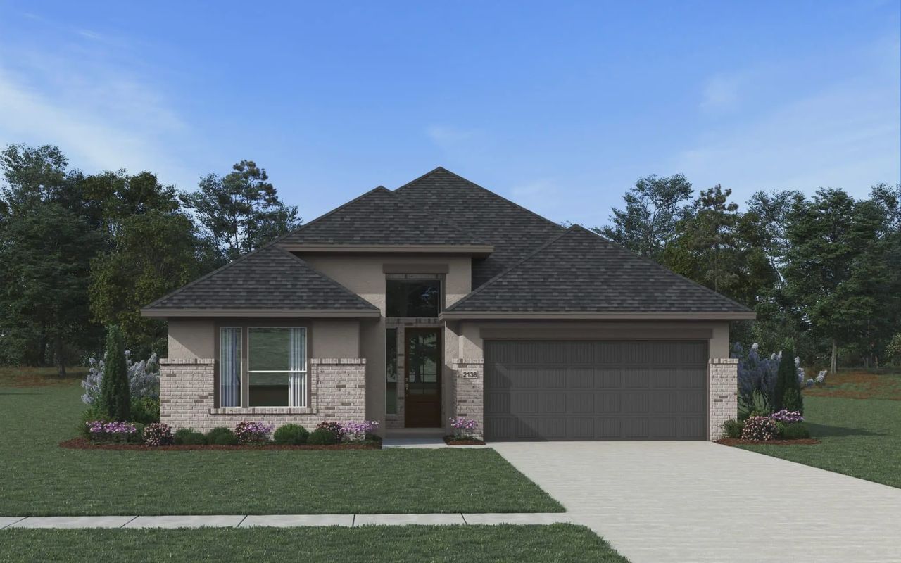 Representative exterior photo of a completed home built from the Brooks by Chesmar Homes in Prominence 50's, San Antonio, TX (Image 2).