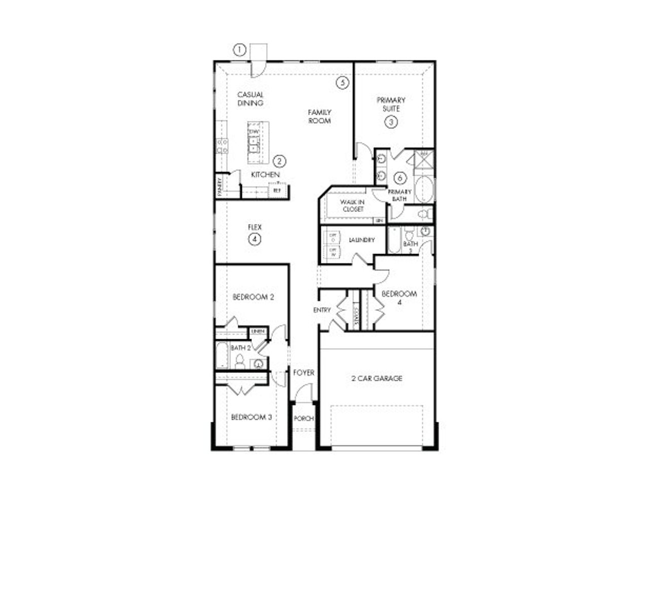 2D floor plan layout of this home in Pine Lake Cove - Classic Series, Montgomery, TX (Image 2).