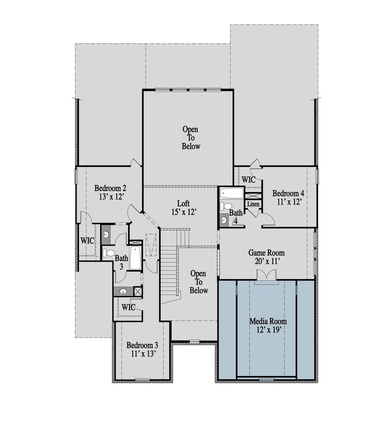 2D floor plan layout of this home in Cambridge Crossing, Celina, TX (Image 2). 2D floor plan layout of this home in Cambridge Crossing, Celina, TX (Image 2).