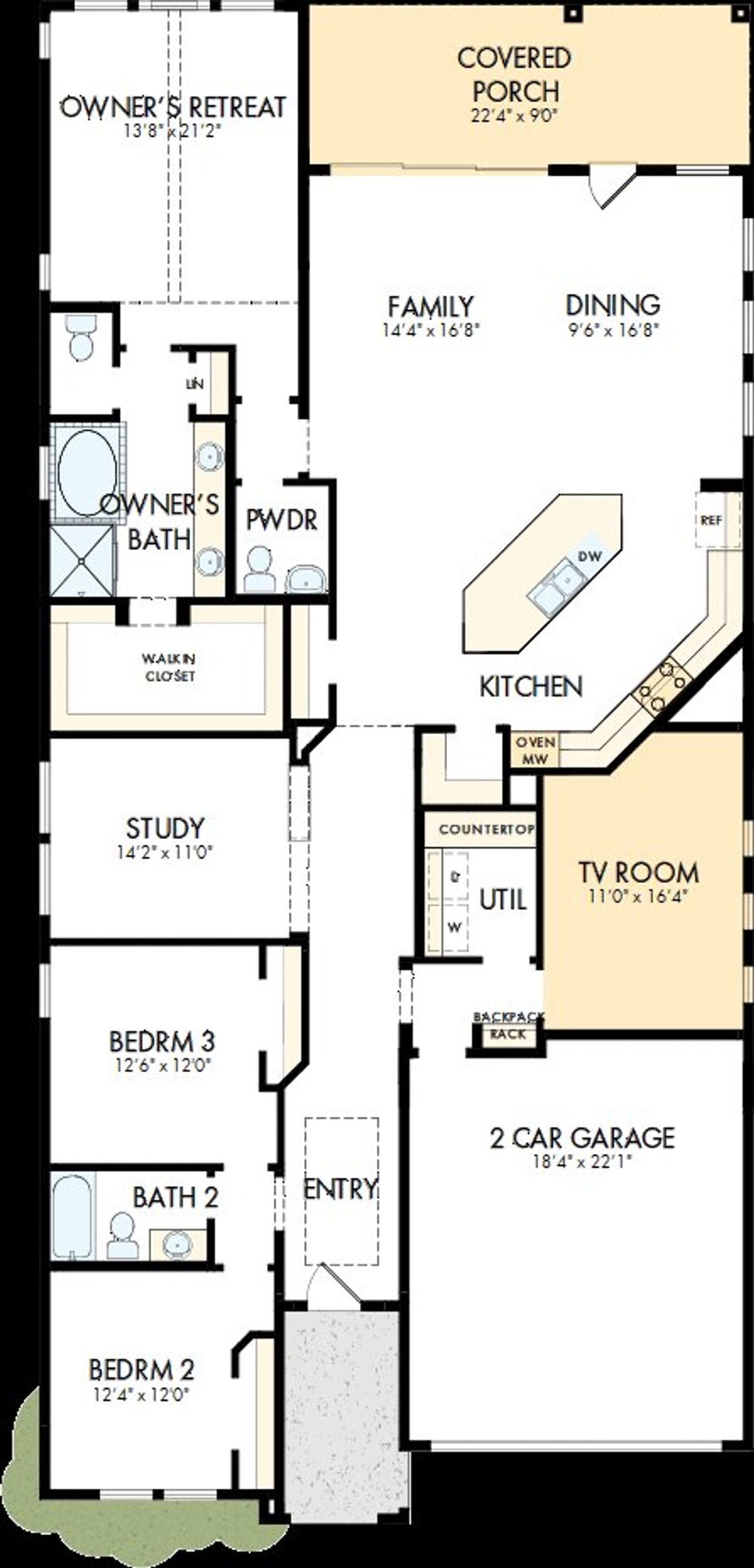 2D floor plan layout of this home in Walsh Classic, Fort Worth, TX (Image 2).