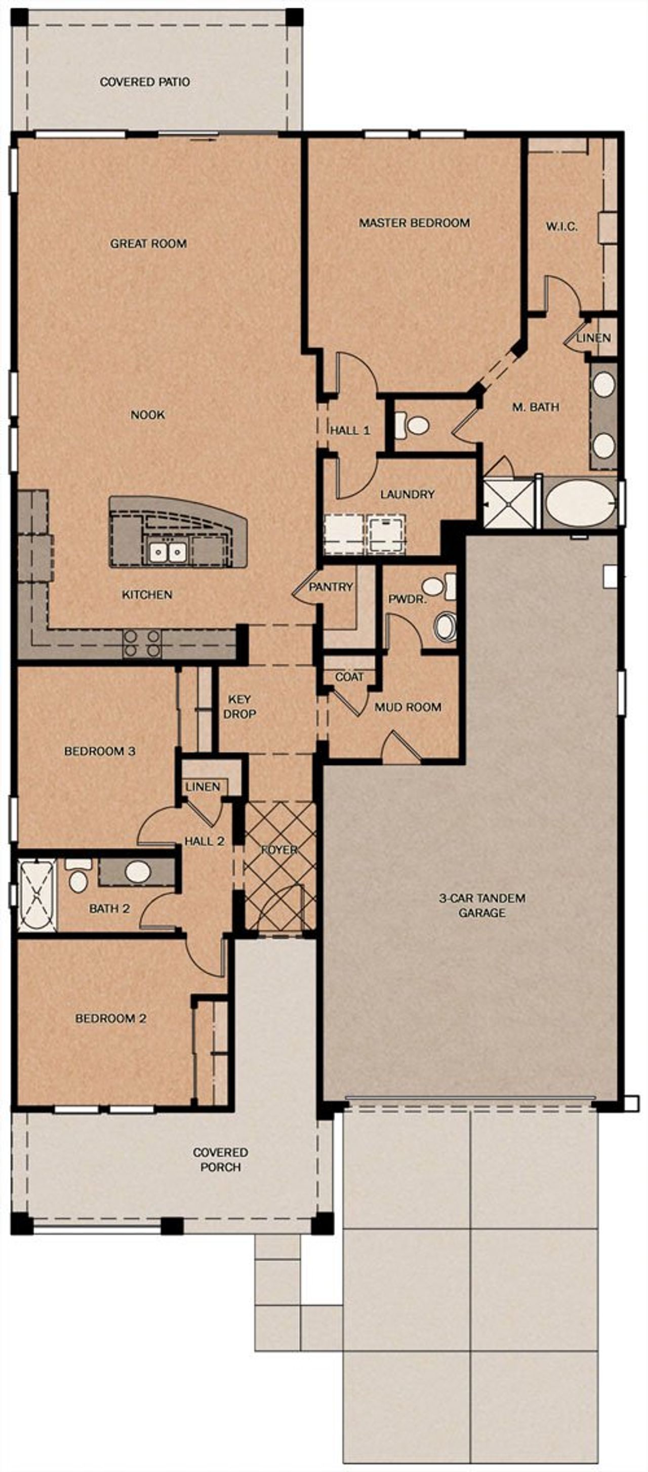 2D floor plan layout of this home in Silverado at Escalante, Surprise, AZ (Image 2).