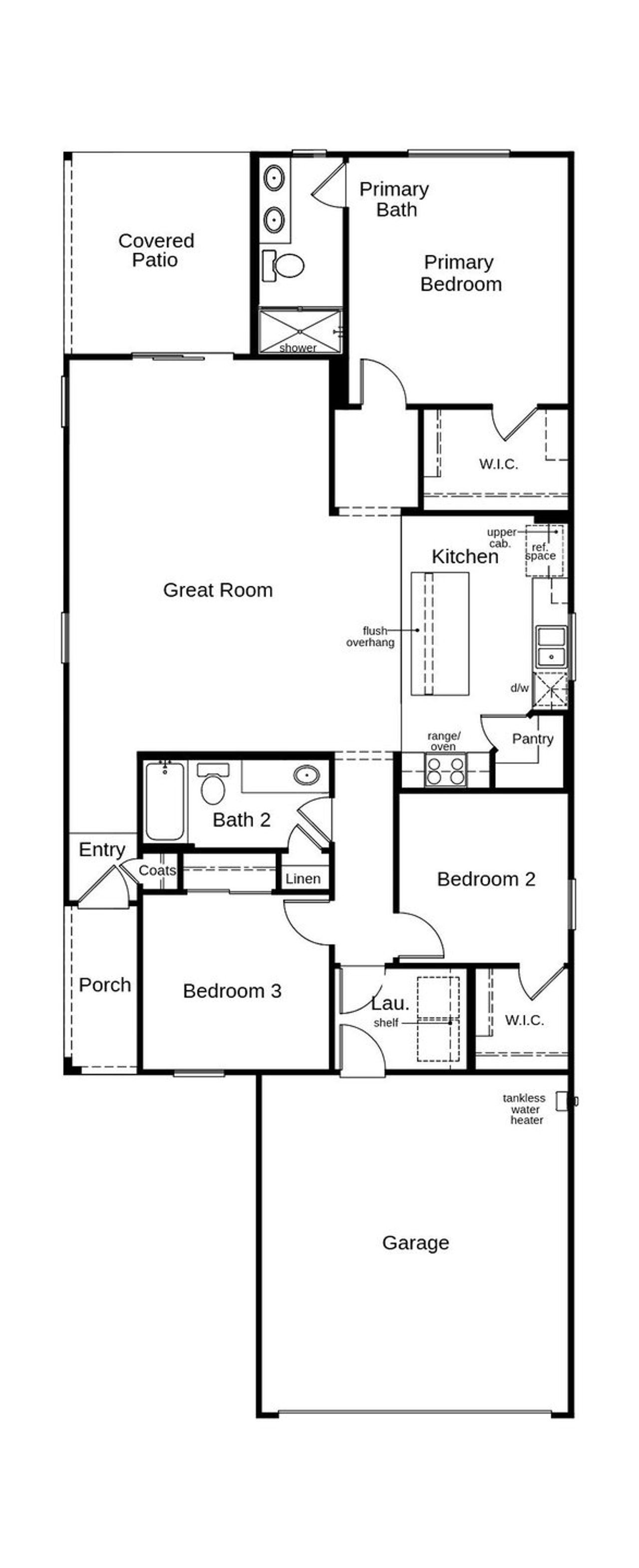2D floor plan layout of this home in Bella Tierra, Tucson, AZ (Image 2).