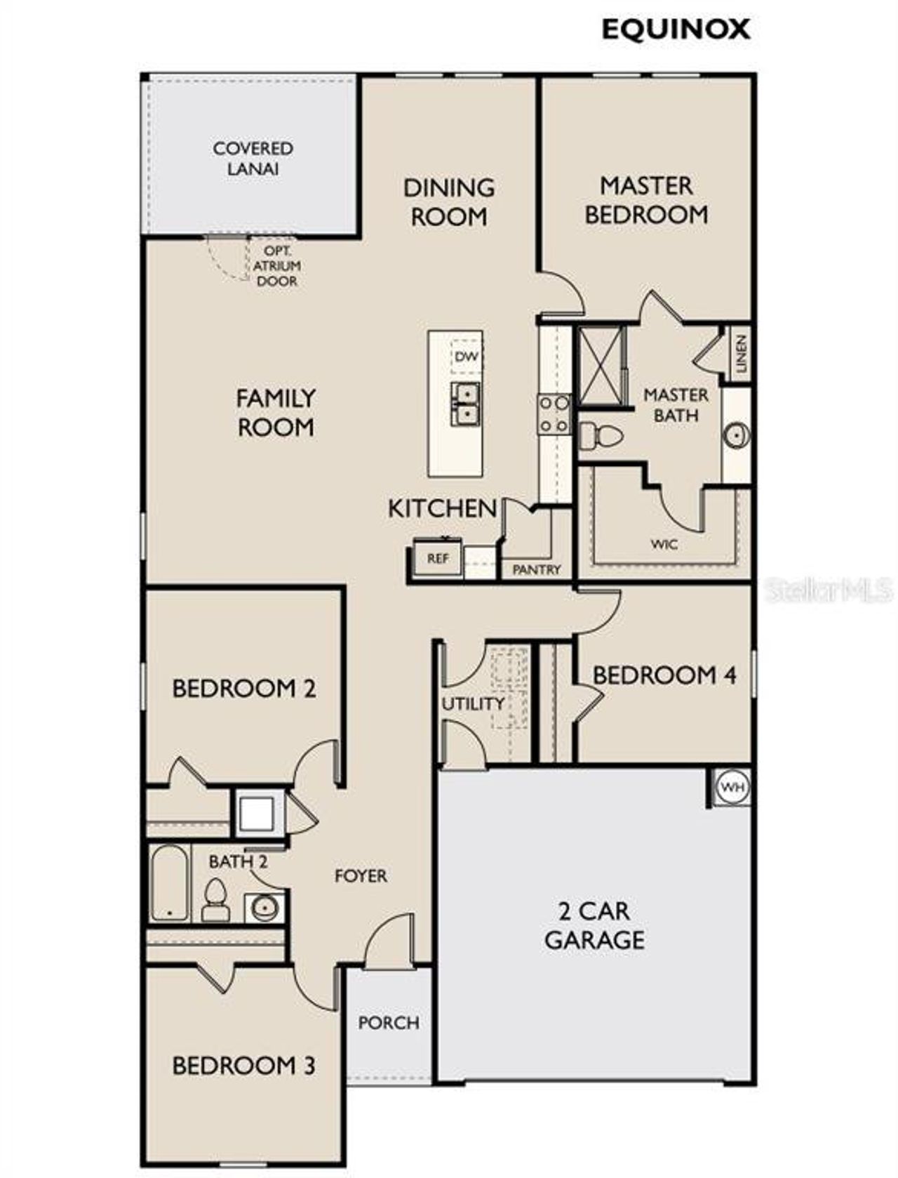 2D floor plan layout of this home in Oakfield Lakes, Parrish, FL (Image 2).