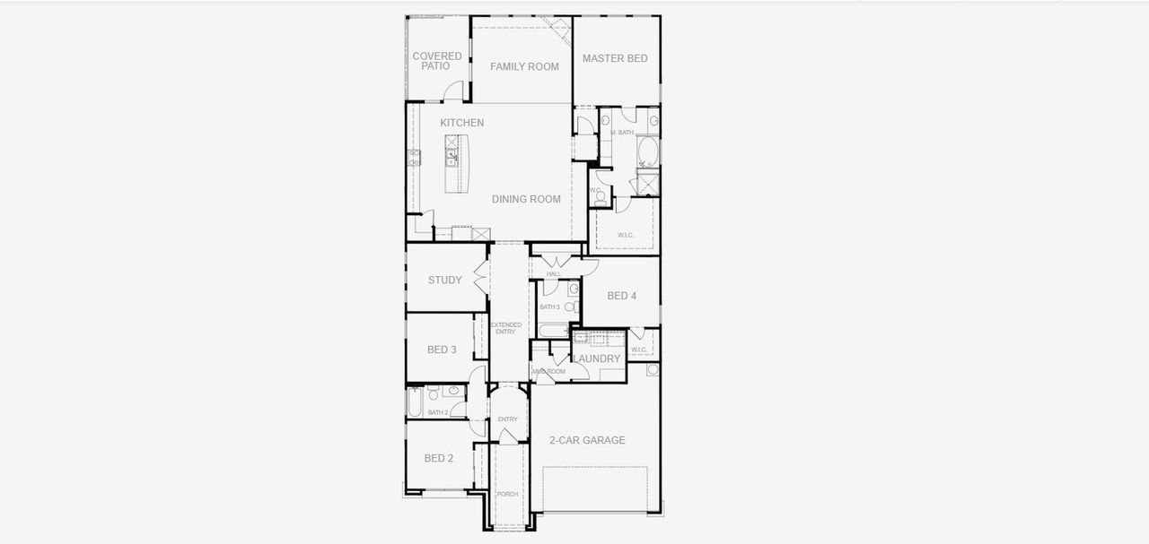 2D floor plan layout for the Plan 2435 by Texas Homes in Ventana, Bulverde, TX (Image 2). 2D floor plan layout for the Plan 2435 by Texas Homes in Ventana, Bulverde, TX (Image 2).