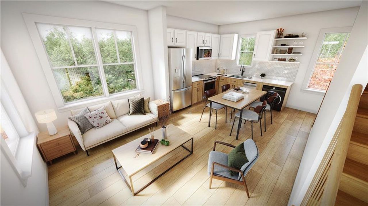 Furnished interior view inside a new home in , Atlanta (Image 2).