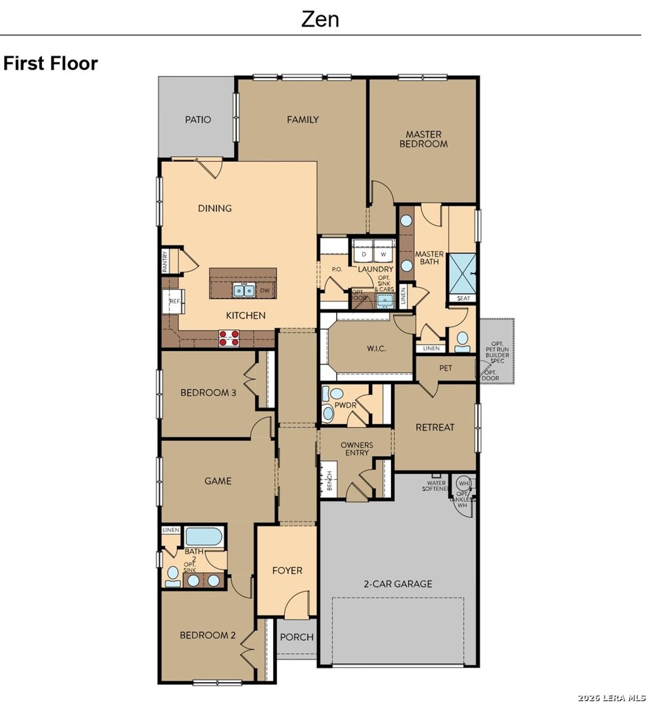 2D floor plan layout of this home in Skybrooke, Live Oak, TX (Image 2).