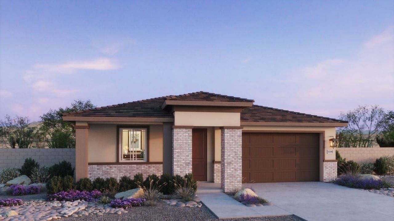 Representative exterior photo of a completed home built from the 4001 by Risewell Homes in Windstone Ranch North, Surprise, AZ (Image 2).