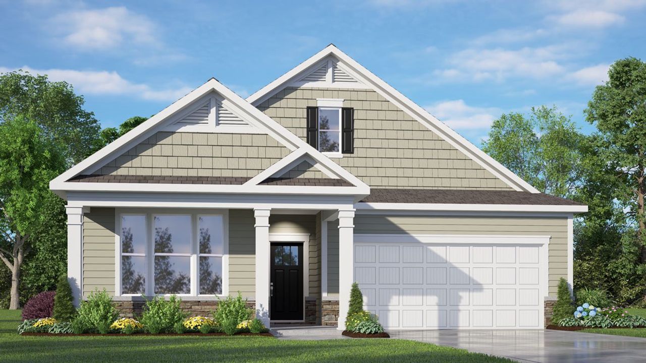 Representative exterior photo of a completed home built from the Plan by D.R. Horton in The Villas at Martin Farms, Aberdeen, NC (Image 2).