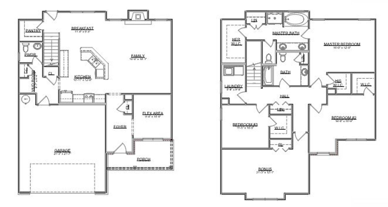 2D floor plan layout for the The Stockton by Smithbilt Homes in Manor in The Foothills, Maryville, TN (Image 2).