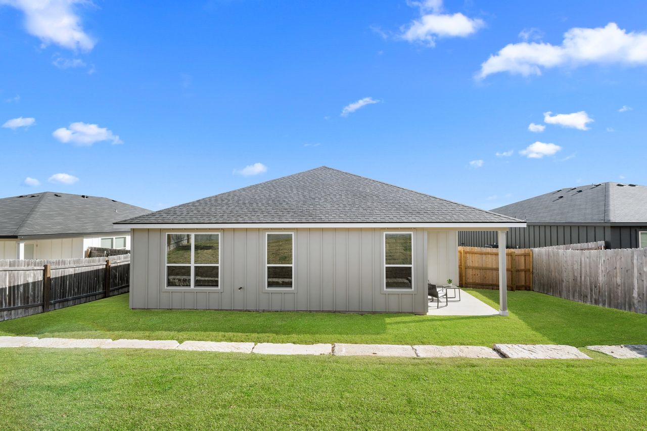 Exterior details and patio area of a home in The Valley at Great Hills Single Family, Copperas Cove (Image 2).