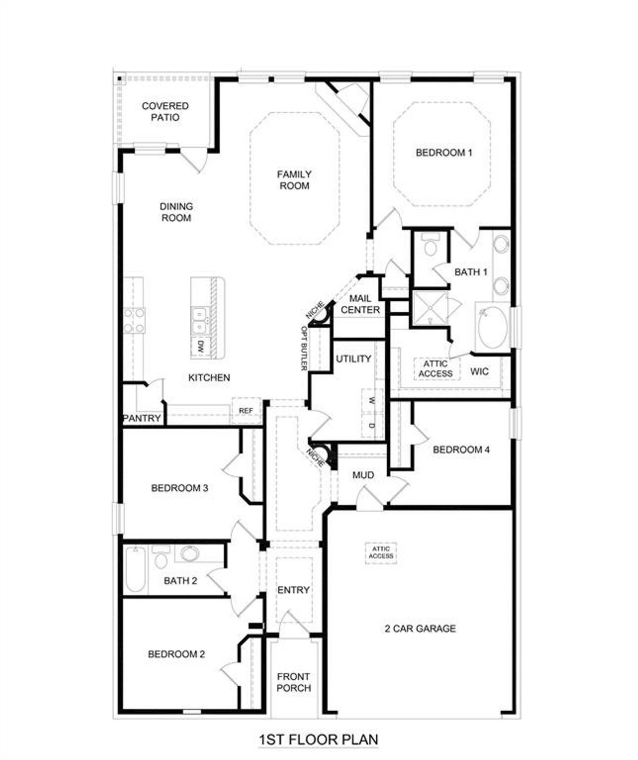 2D floor plan layout of this home in Morning Ridge, Princeton, TX (Image 2).