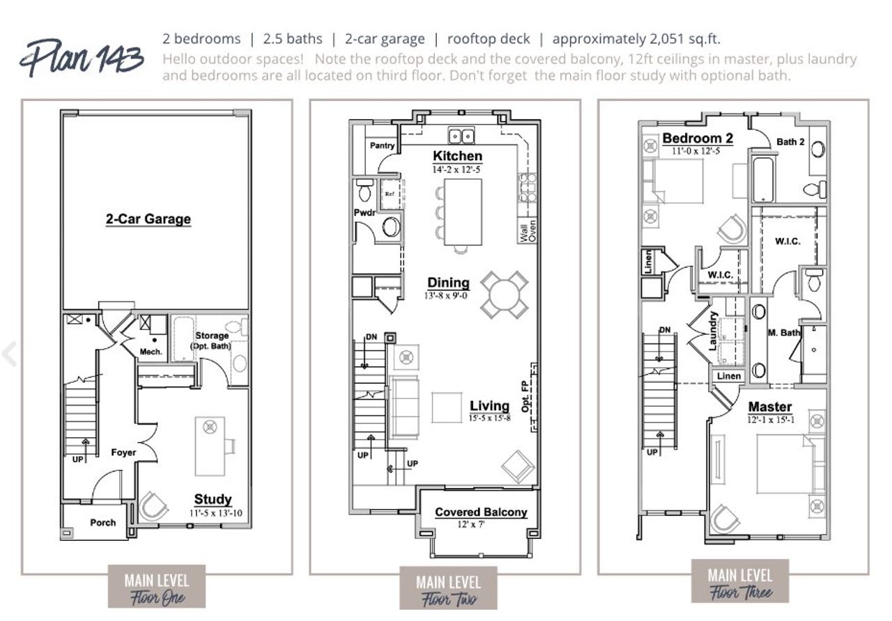 2D floor plan layout for the The 143 Plan by Remington Homes in Superior, Superior, CO (Image 2).