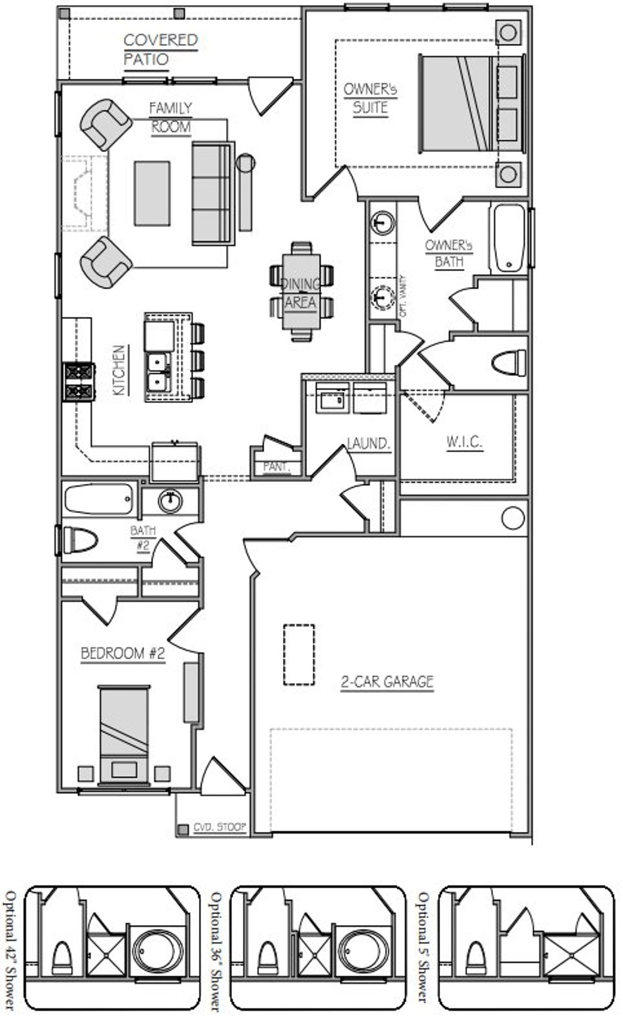 2D floor plan layout for the Morgan by Piedmont Residential in Villages at Cedar Hill, Dallas, GA (Image 2).