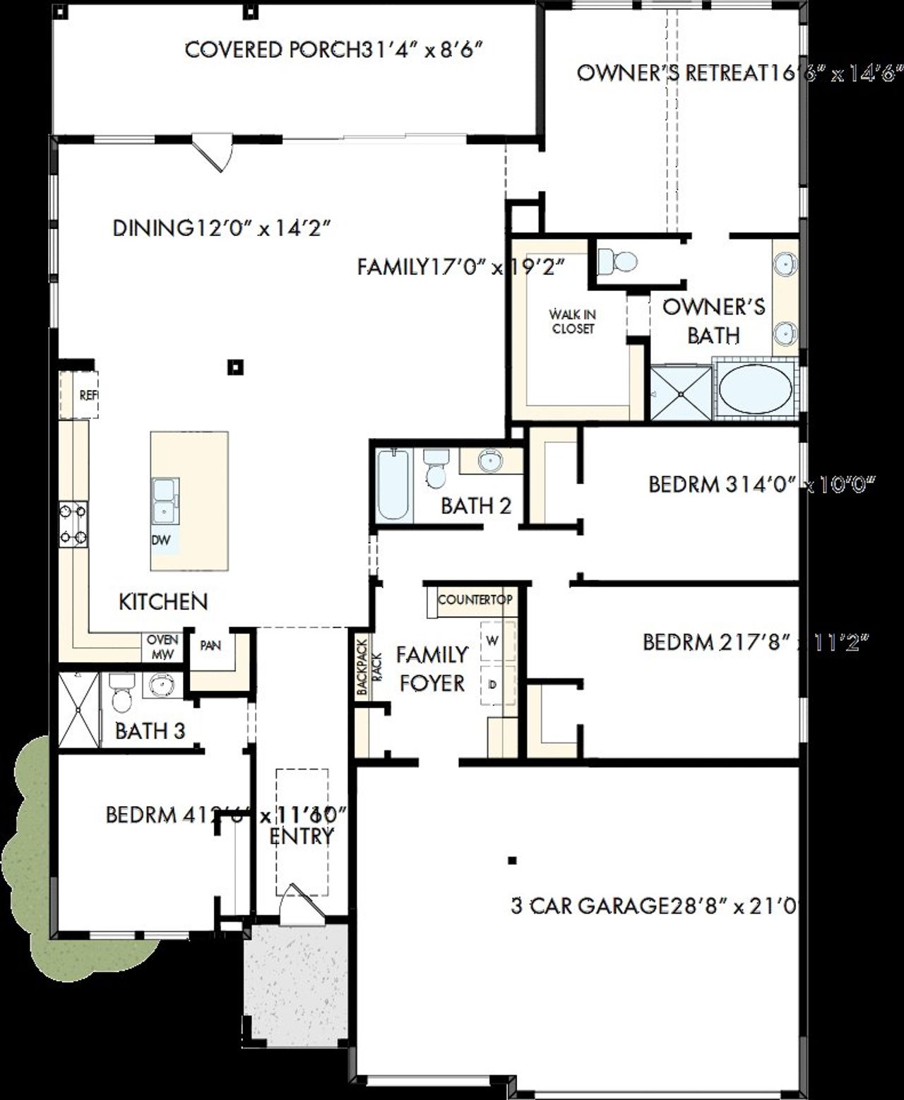 2D floor plan layout of this home in Briggs Ranch – Signature Legacy Series, San Antonio, TX (Image 2).