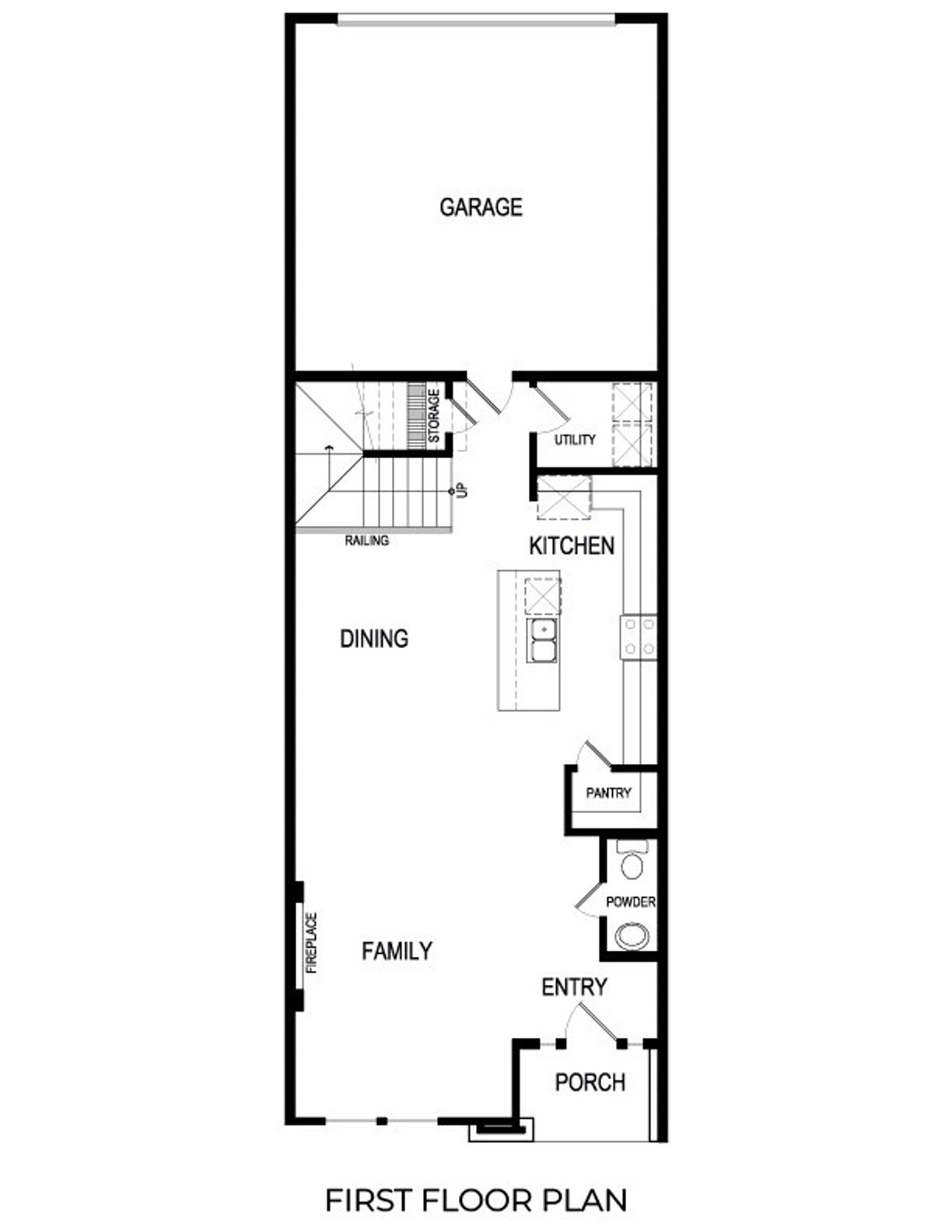 2D floor plan layout of this home in The Abbey at Mercer Crossing, Farmers Branch, TX (Image 2).