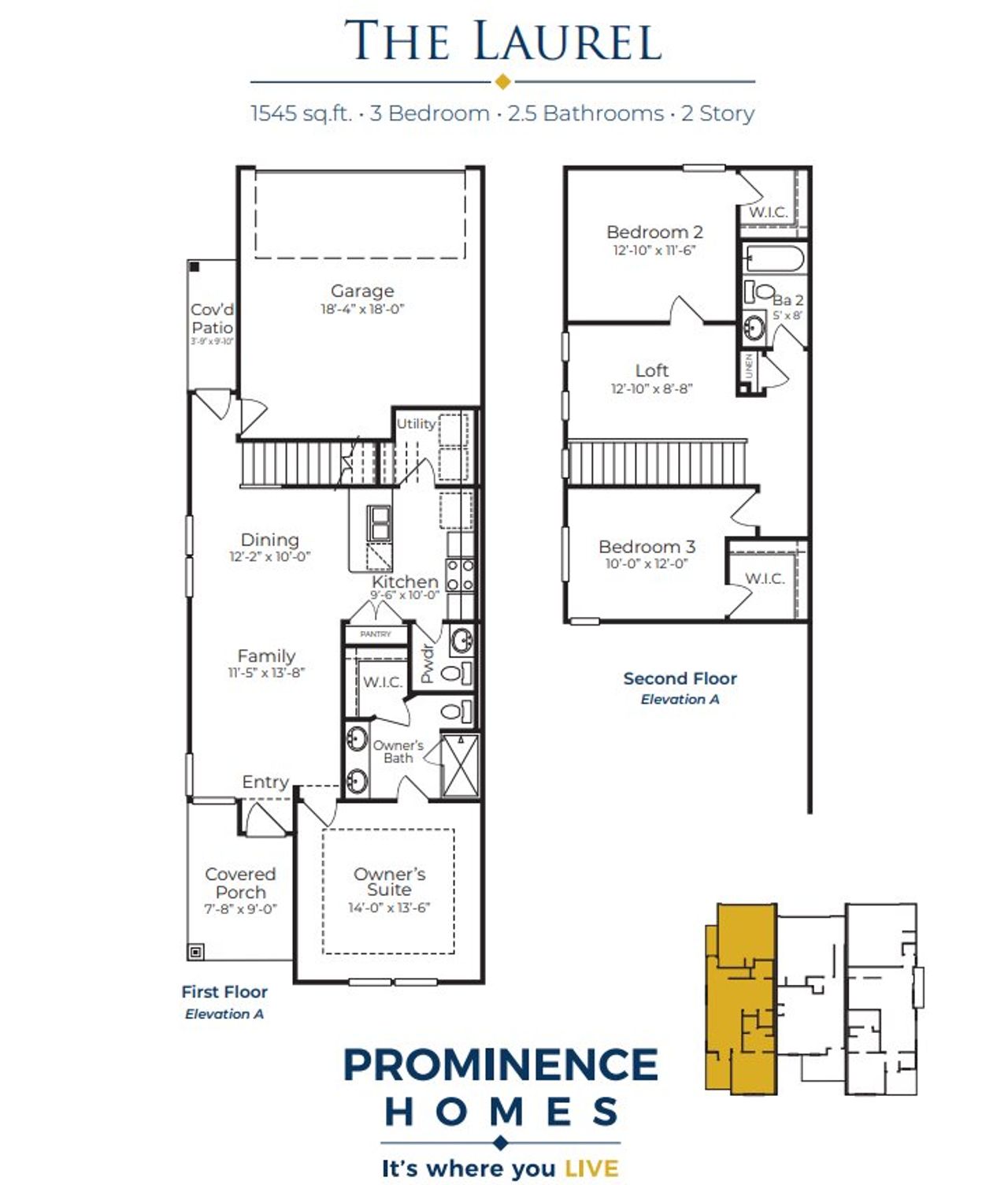 2D floor plan layout for the Laurel by Prominence Homes in The Porch at Du Pre, Buda, TX (Image 2).