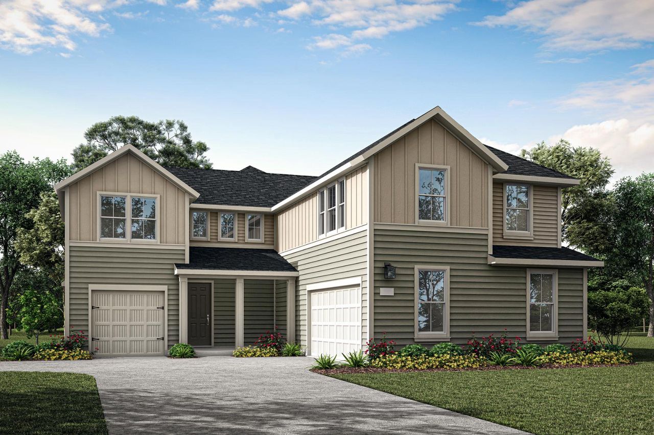 Representative exterior photo of a completed home built from the Owen by Tri Pointe Homes in Painted Tree, McKinney, TX (Image 2). Representative exterior photo of a completed home built from the Owen by Tri Pointe Homes in Painted Tree, McKinney, TX (Image 2).