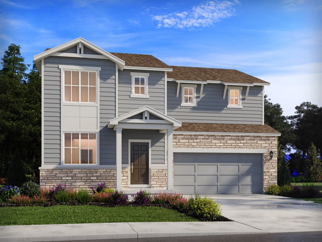 Representative exterior photo of a completed home built from the The Monarch by Meritage Homes in Poudre Heights: The Lakes Collection, Windsor, CO (Image 2).