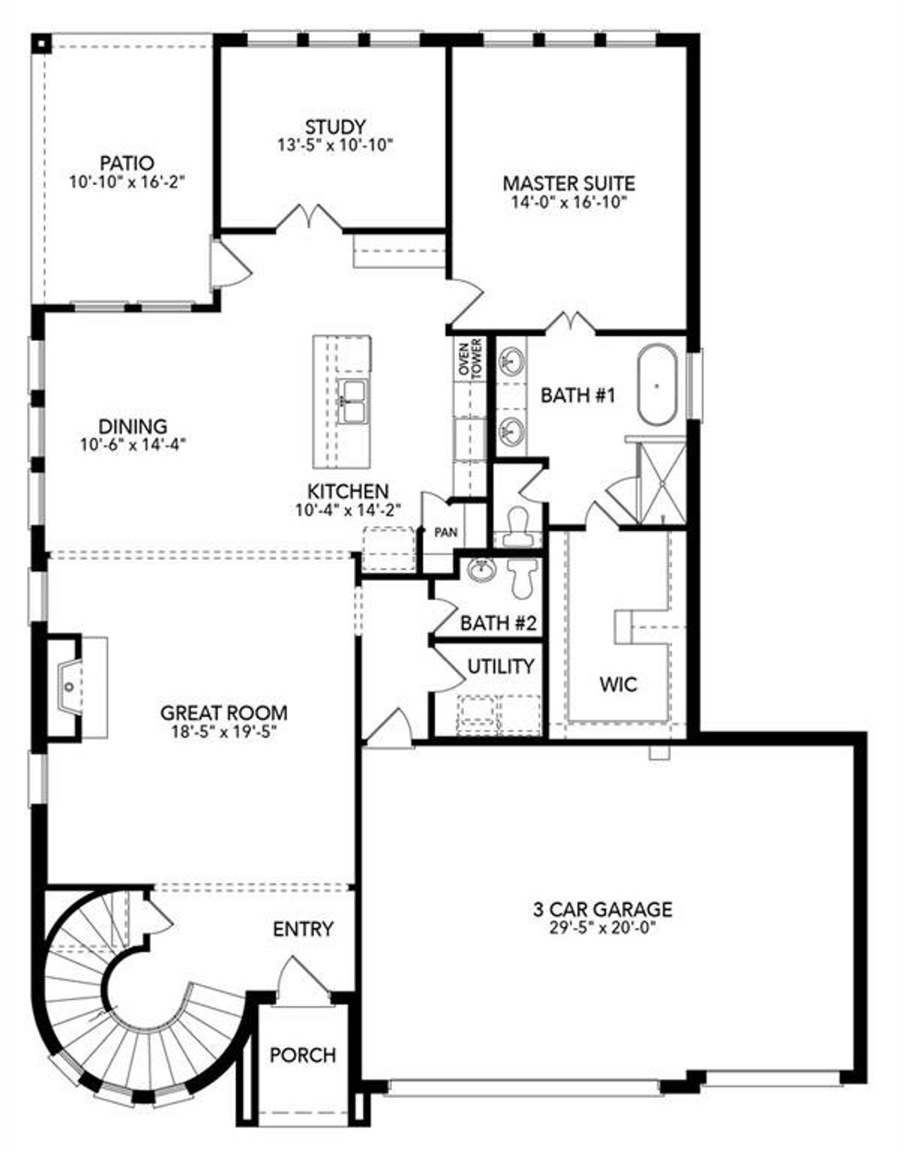 2D floor plan layout of this home in Timberbrook, Justin, TX (Image 2).