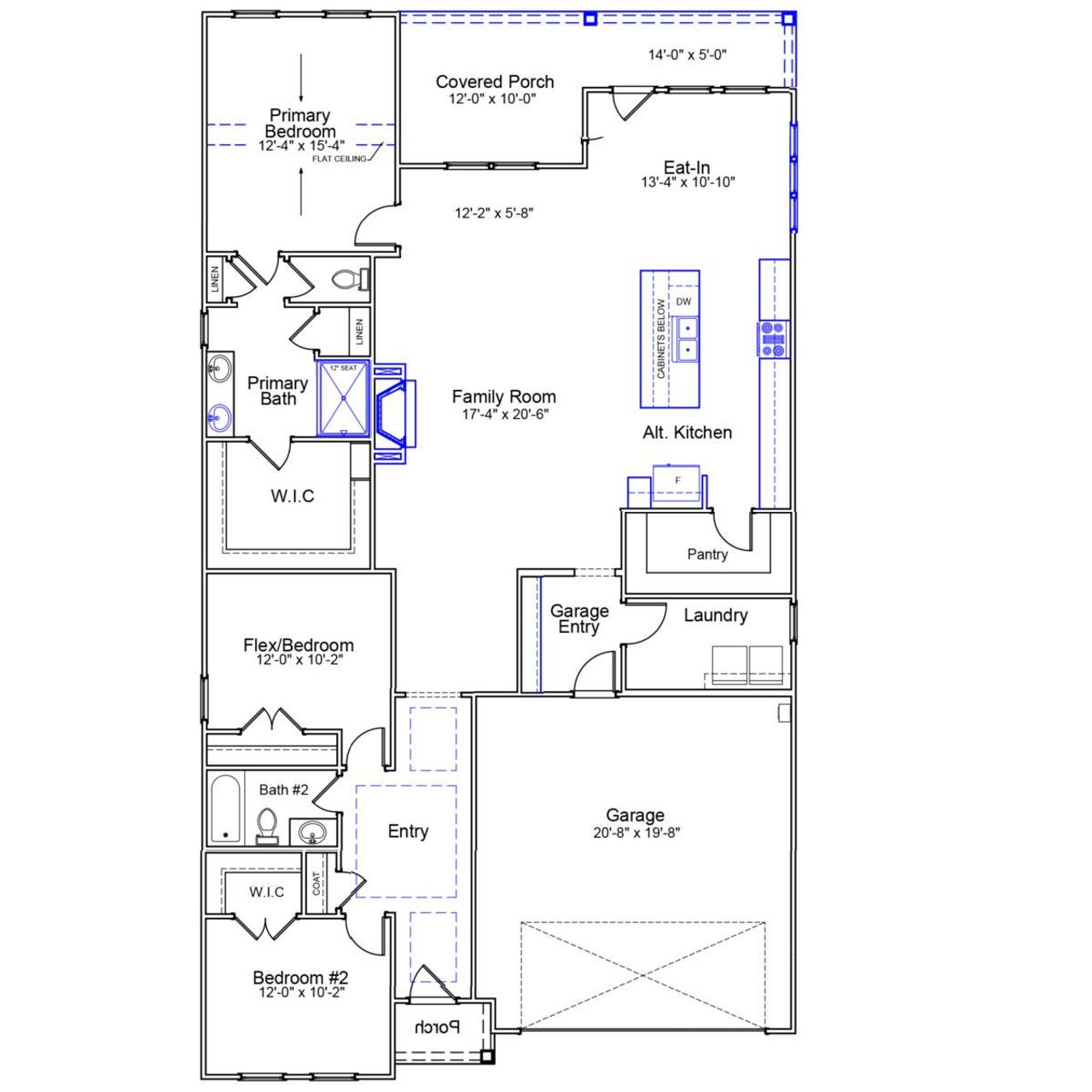 2D floor plan layout of this home in Ovation at Sweetbrier, Durham, NC (Image 2).