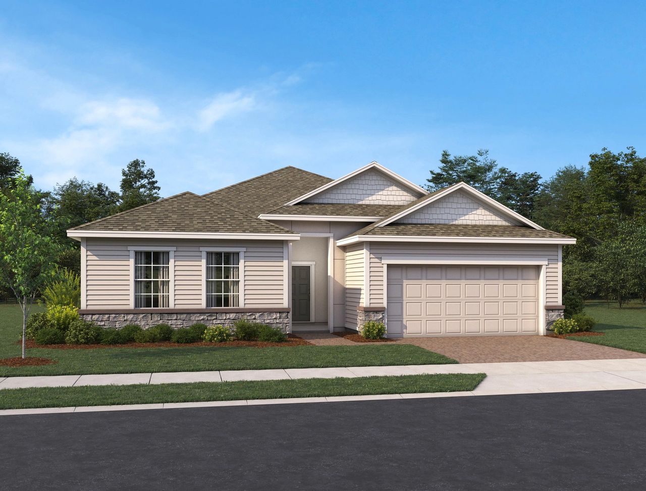 Representative exterior photo of a completed home built from the Paloma II by Ashton Woods in Ardisia Park, New Smyrna Beach, FL (Image 2).