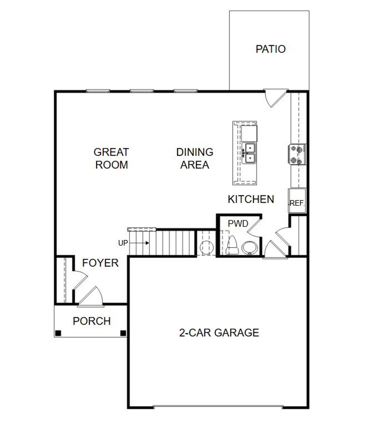 2D floor plan layout of this home in The Retreat at Browns Ridge, Newnan, GA (Image 2).