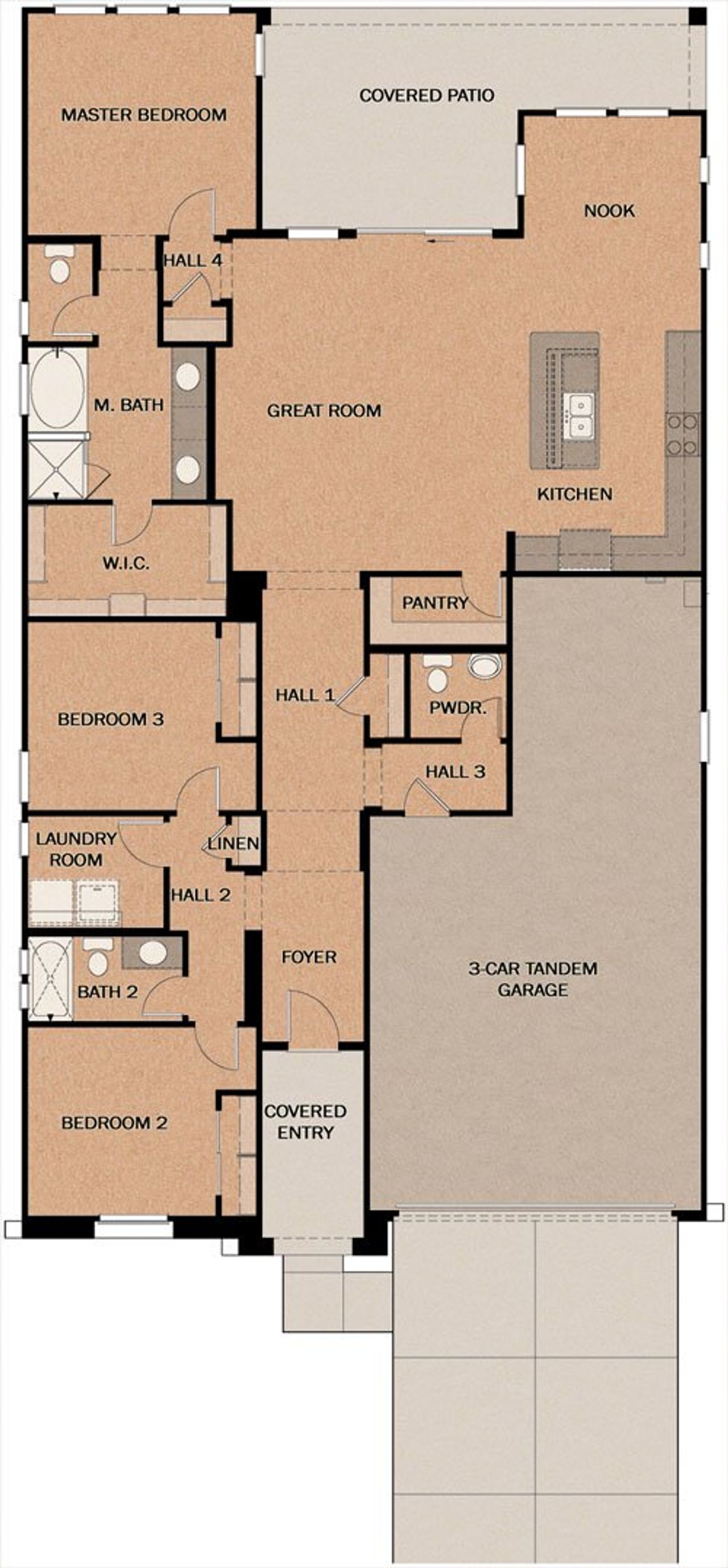2D floor plan layout of this home in Silverado at Enclave, Litchfield Park, AZ (Image 2).
