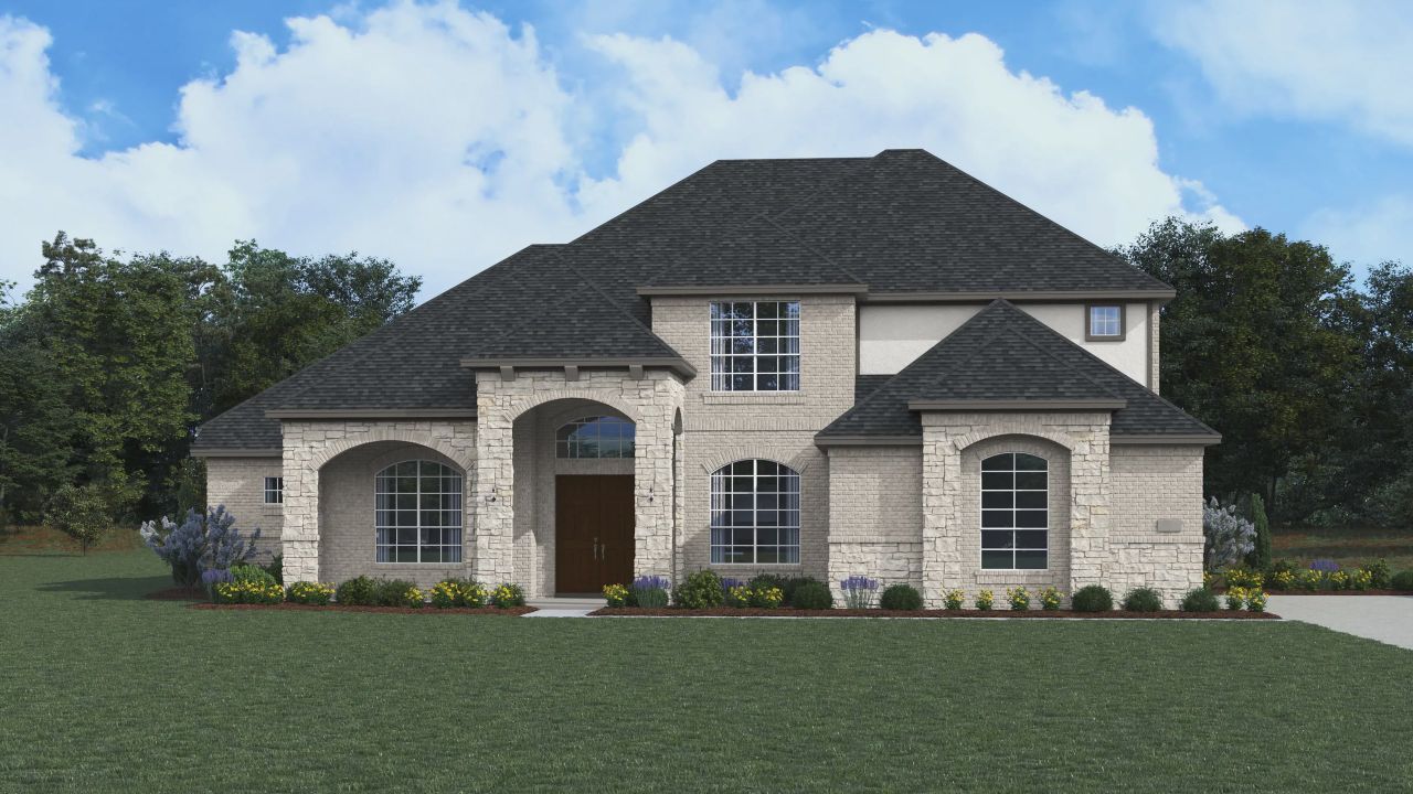 Representative exterior photo of a completed home built from the Verona by Chesmar Homes in Homestead Estates, Sunnyvale, TX (Image 2).
