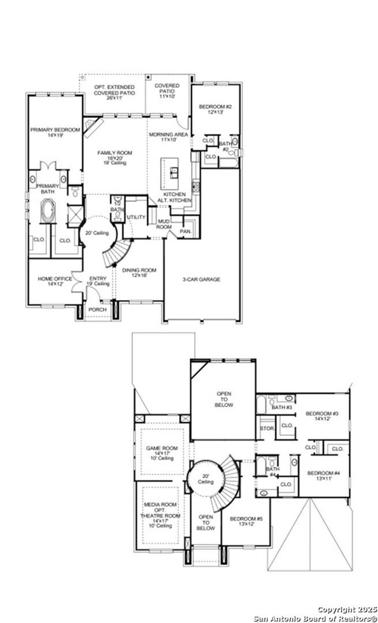 2D floor plan layout of this home in The Dominion 70', San Antonio, TX (Image 2).