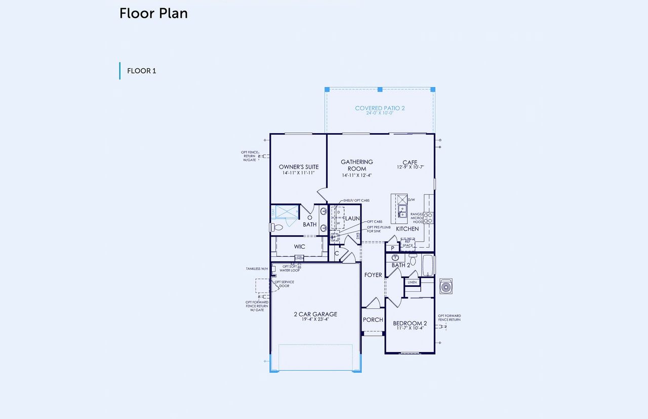 2D floor plan layout of this home in Sun City Anthem at Merrill Ranch, Florence, AZ (Image 2).