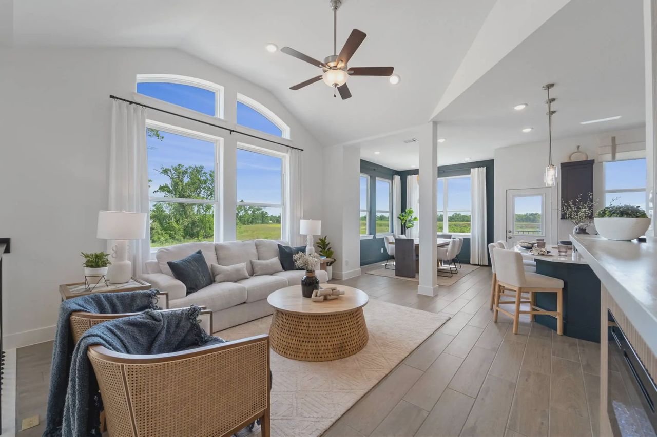 Furnished interior view inside a new home in Sienna Chateau, Sienna Plantation (Image 2). Furnished interior view inside a new home in Sienna Chateau, Sienna Plantation (Image 2).