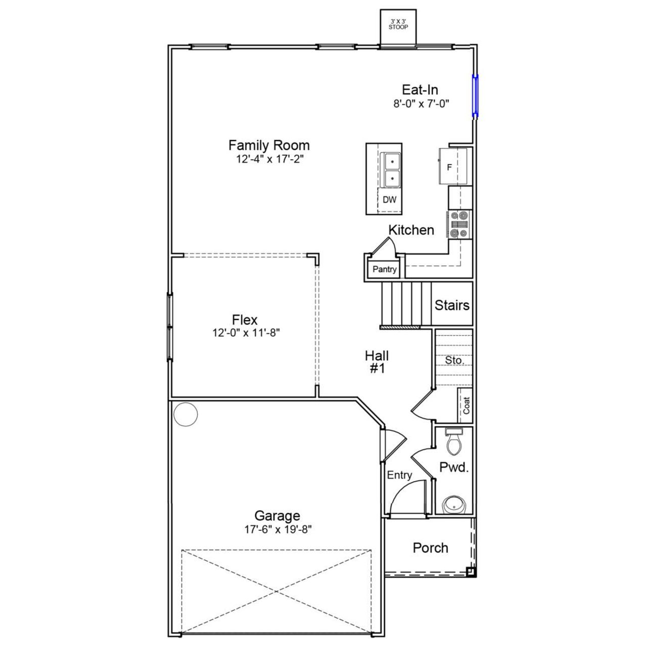 2D floor plan layout of this home in Richmond Hill, Inman, SC (Image 2).