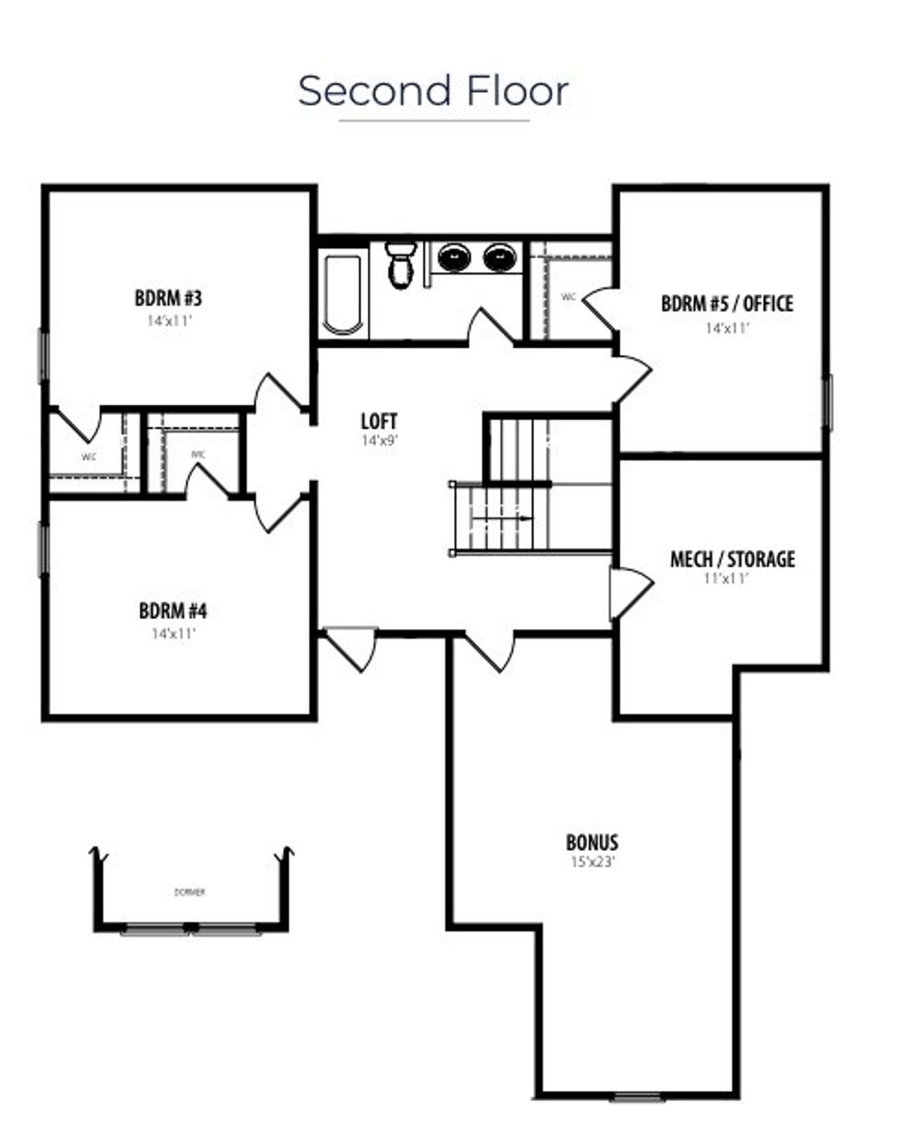 2D floor plan layout for the Salter by RiverWILD Homes in Sommerset Pond, Wendell, NC (Image 2). 2D floor plan layout for the Salter by RiverWILD Homes in Sommerset Pond, Wendell, NC (Image 2).