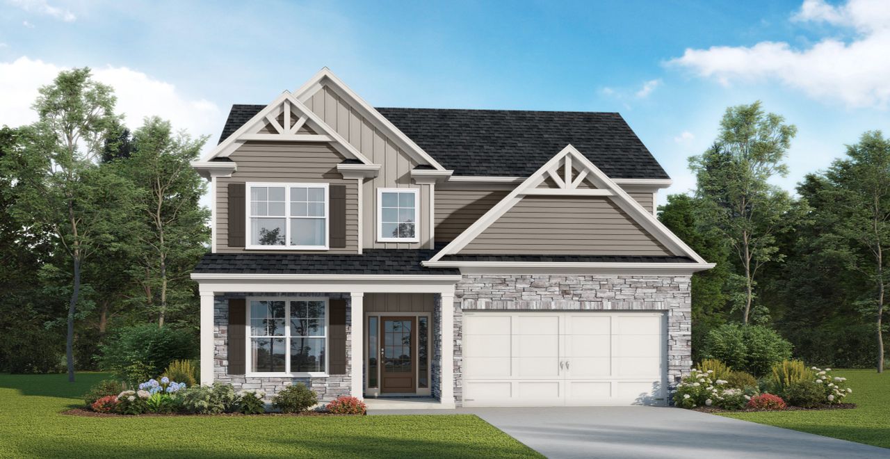 Representative exterior photo of a completed home built from the Inwood by McKinley Homes in Highland Park, Stonecrest, GA (Image 2).