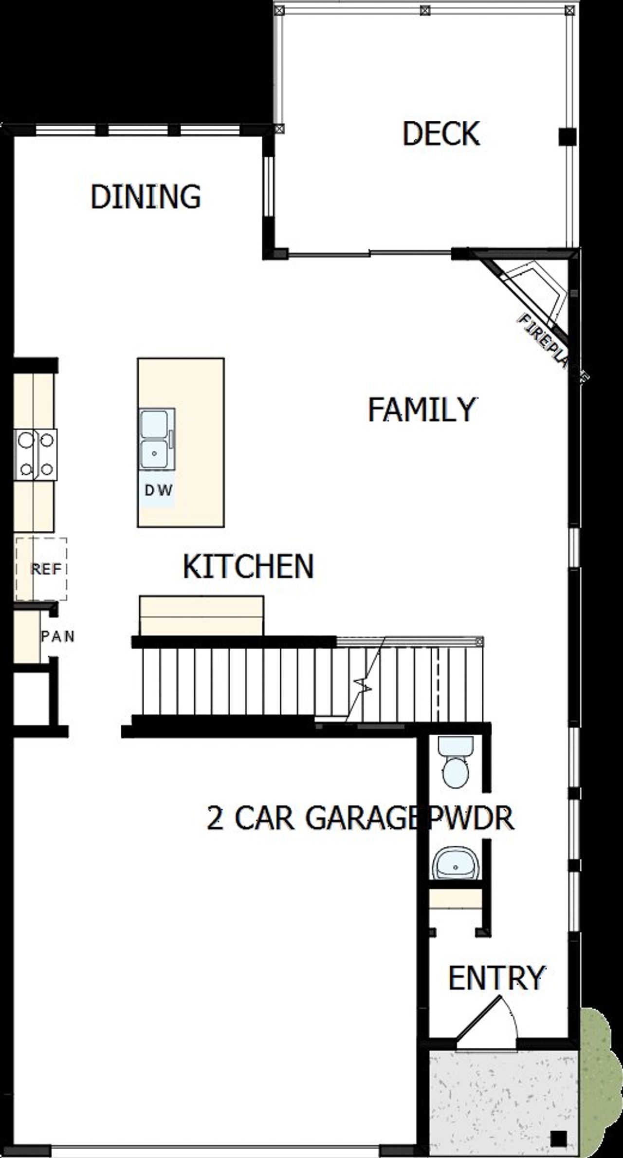 2D floor plan layout of this home in Trailside at Cottonwood Creek, Colorado Springs, CO (Image 2).