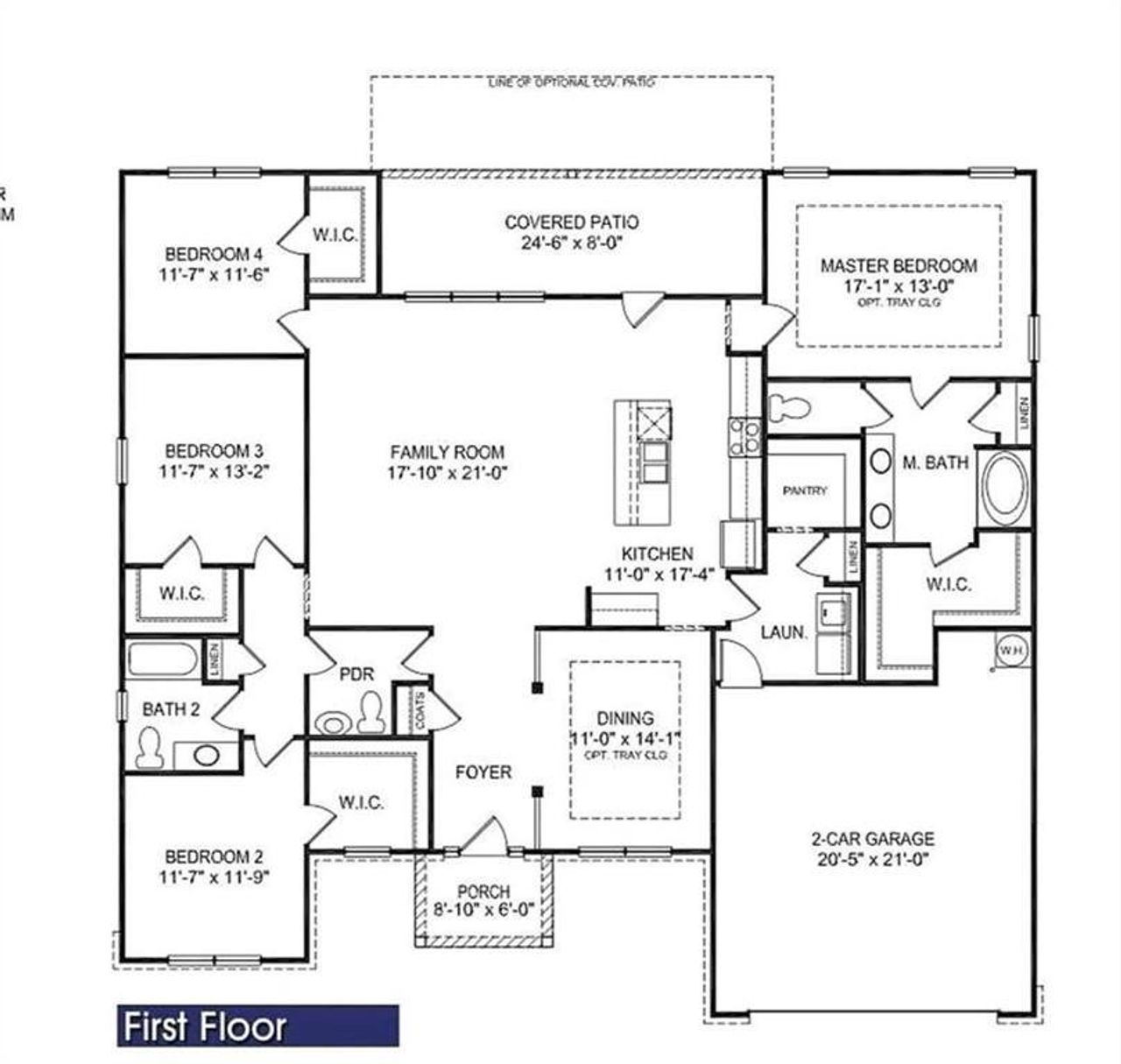 2D floor plan layout of this home in Park Place, Bowdon, GA (Image 2).
