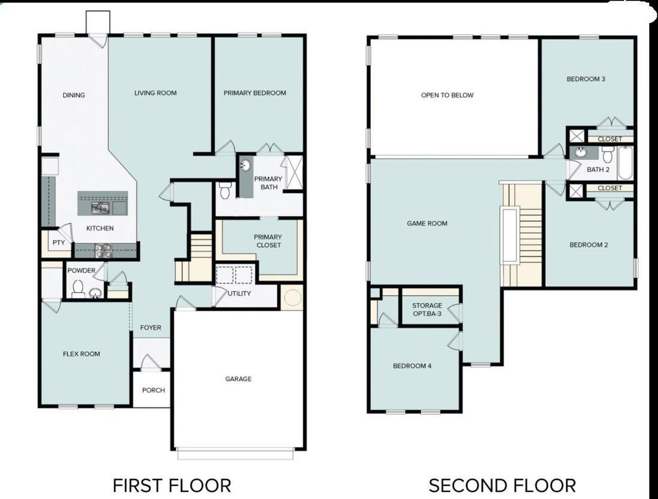 2D floor plan layout of this home in Grand Magnolia, Waller, TX (Image 2). 2D floor plan layout of this home in Grand Magnolia, Waller, TX (Image 2).