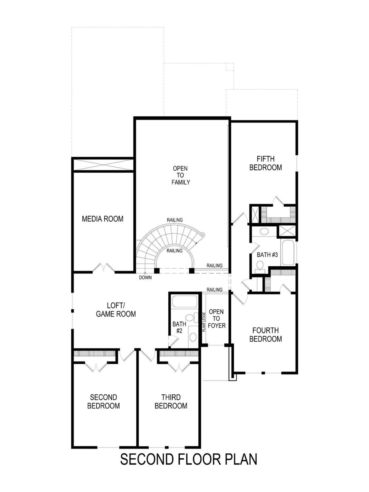 2D floor plan layout of this home in Spiritas Ranch, Little Elm, TX (Image 2).