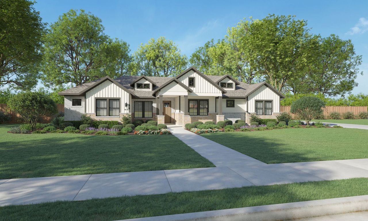 Front exterior of a new home in Lakeway Estates, Waxahachie, TX, highlighting curb appeal (Image 2).