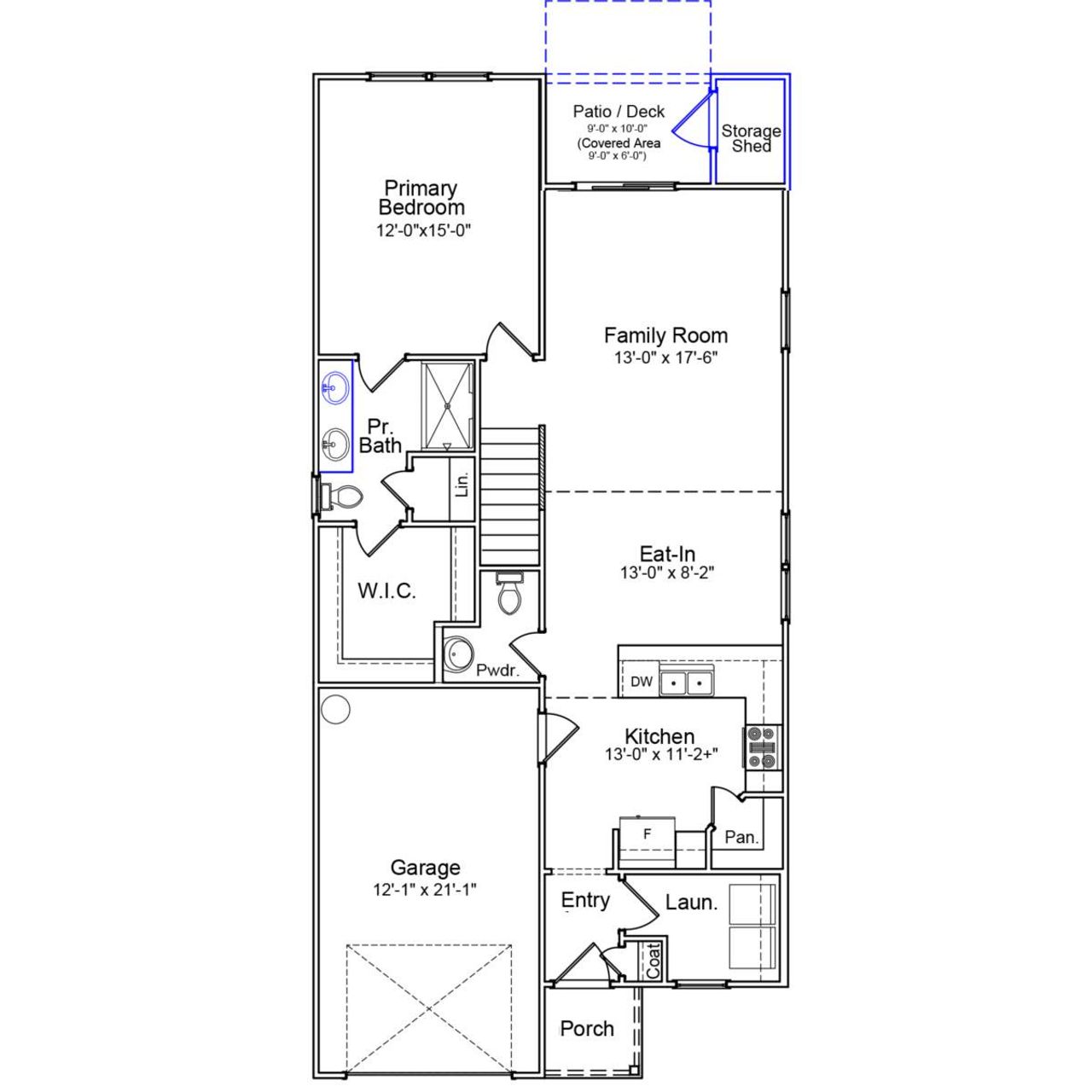 2D floor plan layout of this home in Mayfair Village, Spartanburg, SC (Image 2).