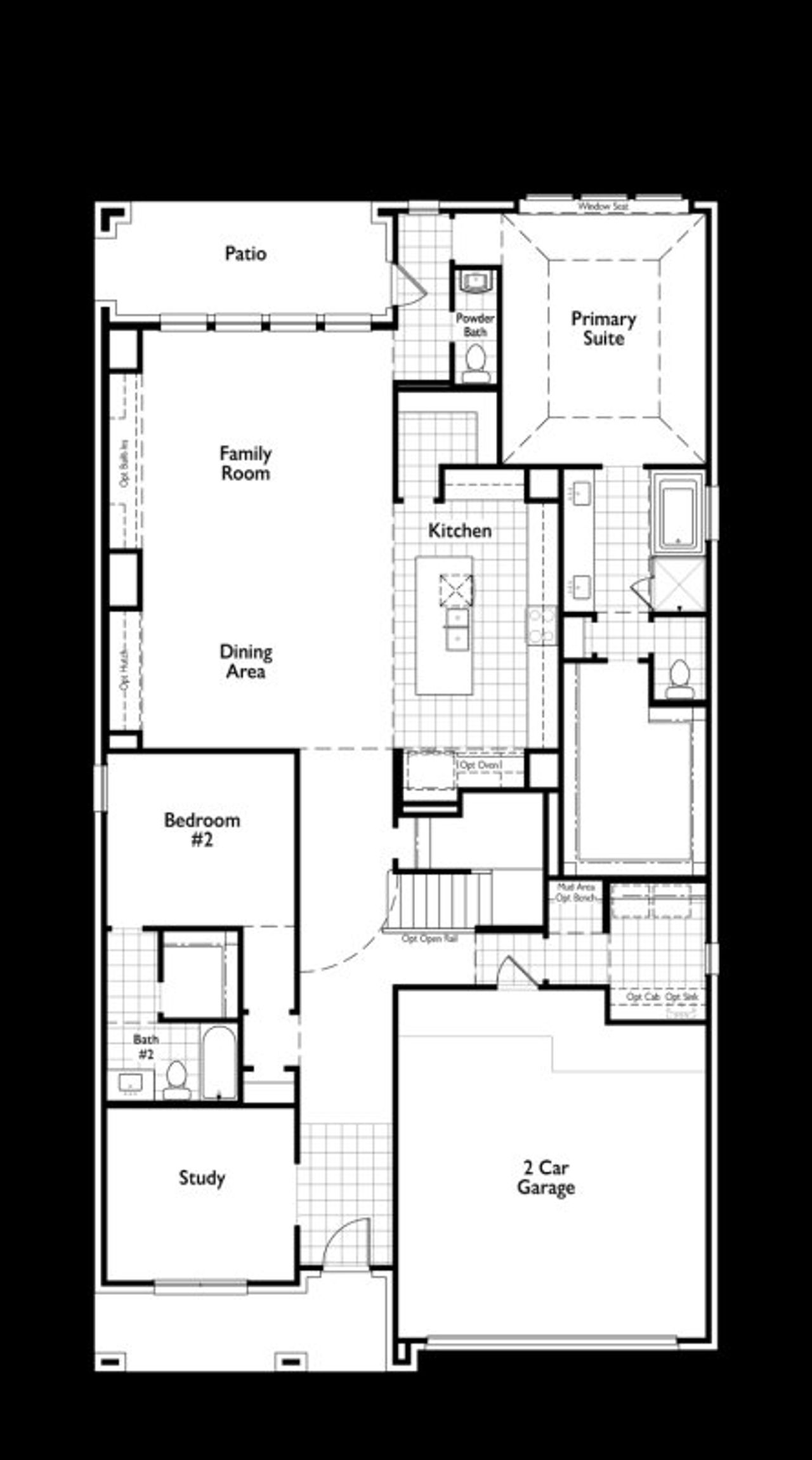 2D floor plan layout of this home in Cambridge Crossing, Celina, TX (Image 2).
