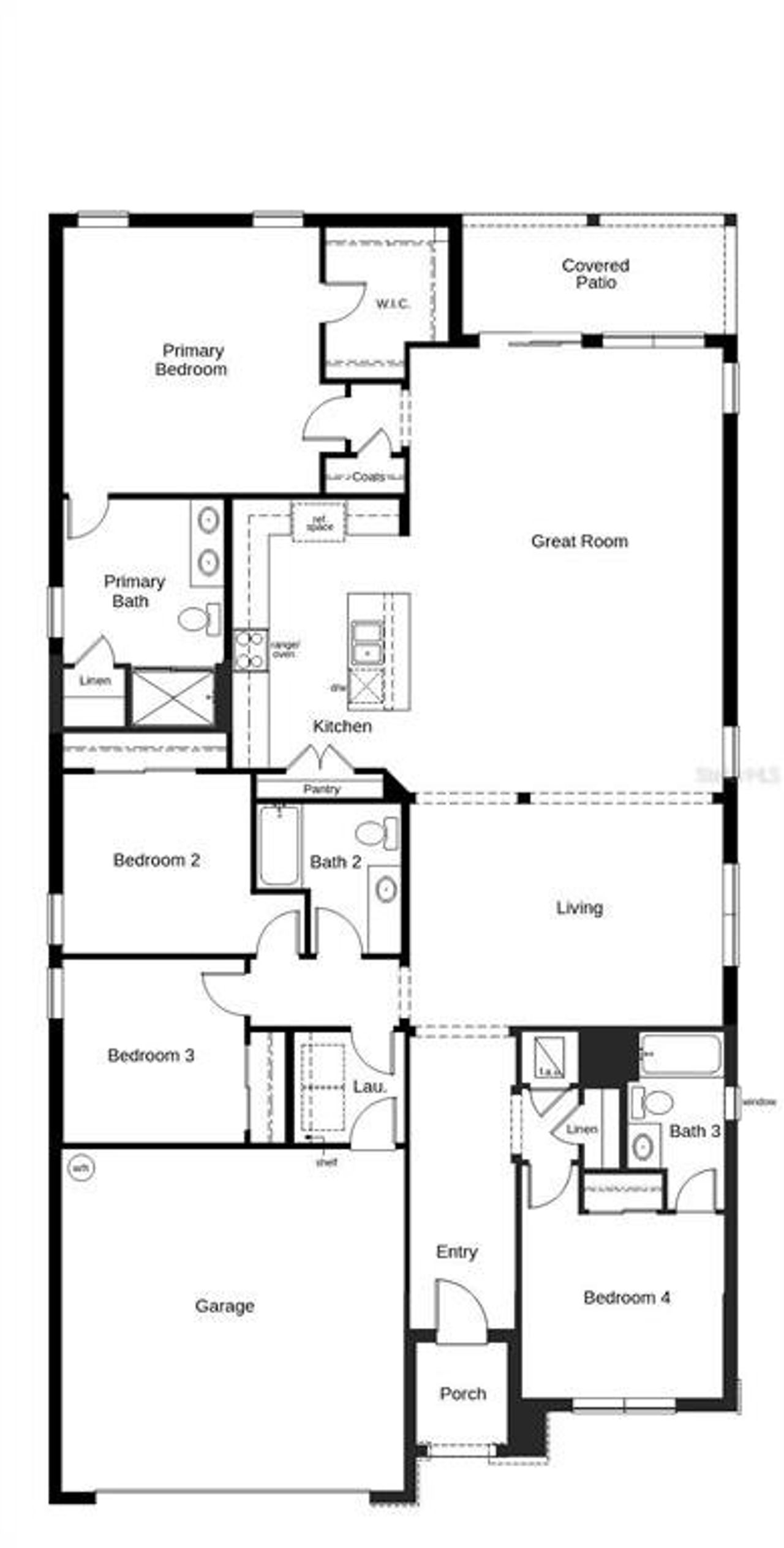 2D floor plan layout of this home in The Sanctuary II, Clermont, FL (Image 2).