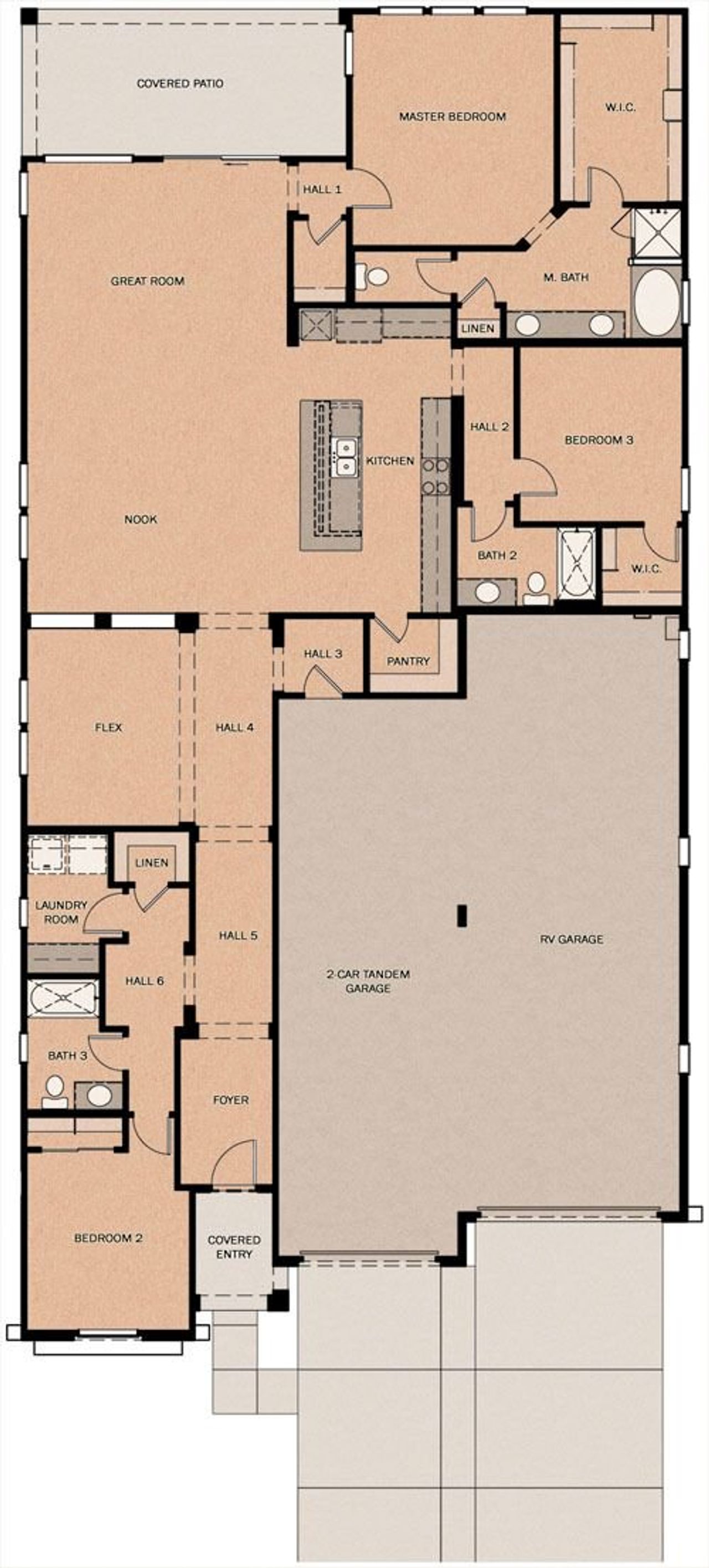 2D floor plan layout of this home in North Shore at Acclaim, Avondale, AZ (Image 2).