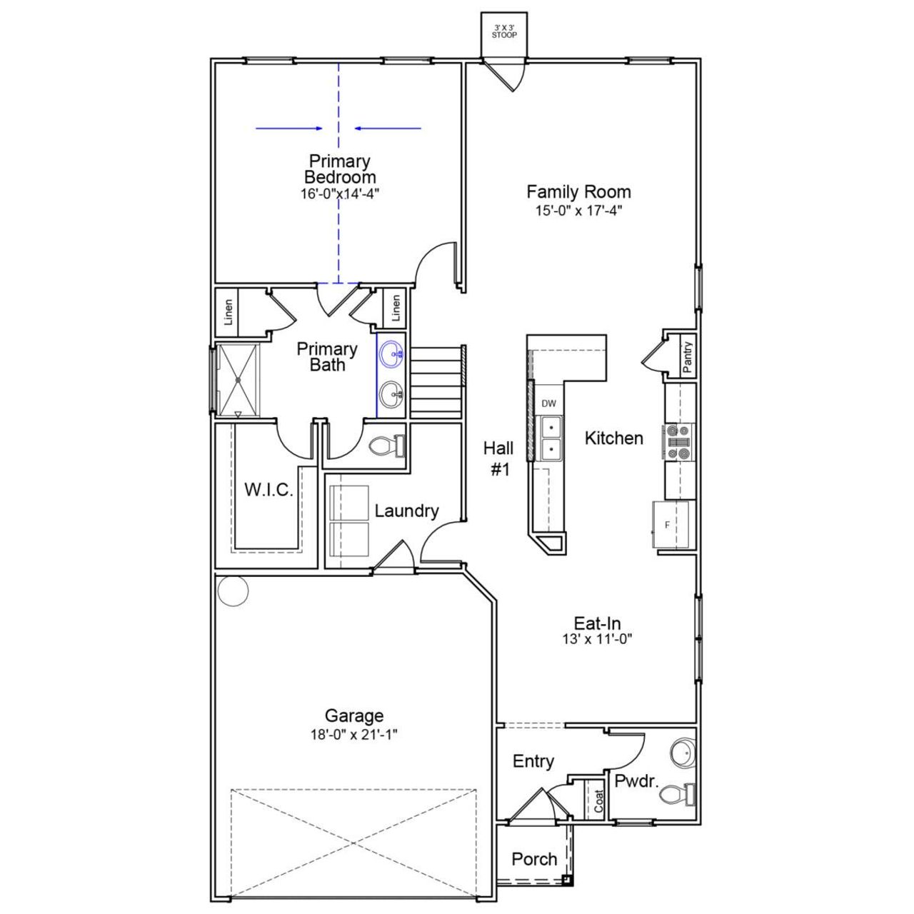 2D floor plan layout of this home in Mayfair Village, Spartanburg, SC (Image 2).