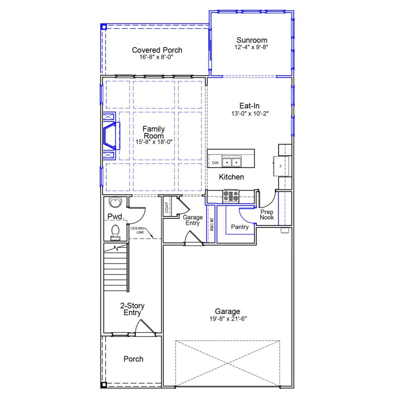 2D floor plan layout of this home in Pineland Preserve, Summerville, SC (Image 2).