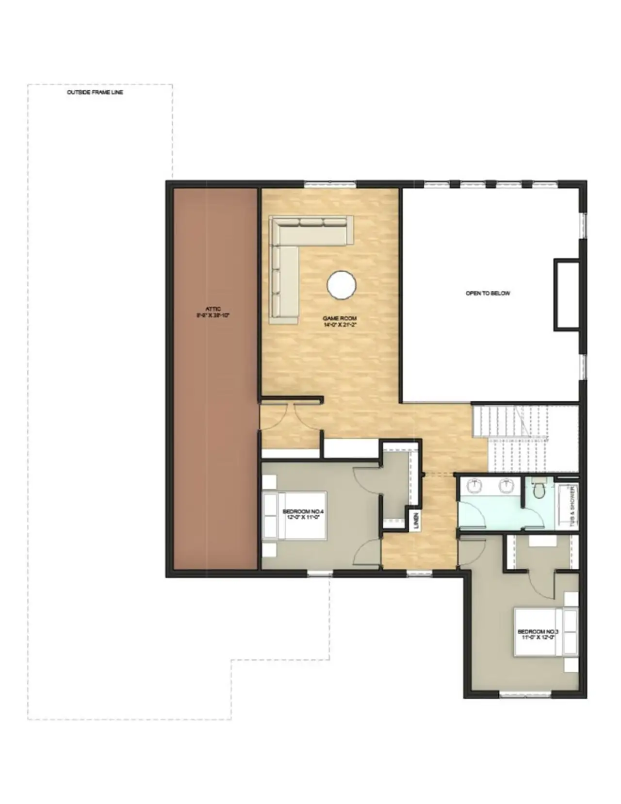 2D floor plan layout for the Wade by DreamBuilt Homes in Lincoln Pointe, Van Alstyne, TX (Image 2). 2D floor plan layout for the Wade by DreamBuilt Homes in Lincoln Pointe, Van Alstyne, TX (Image 2).