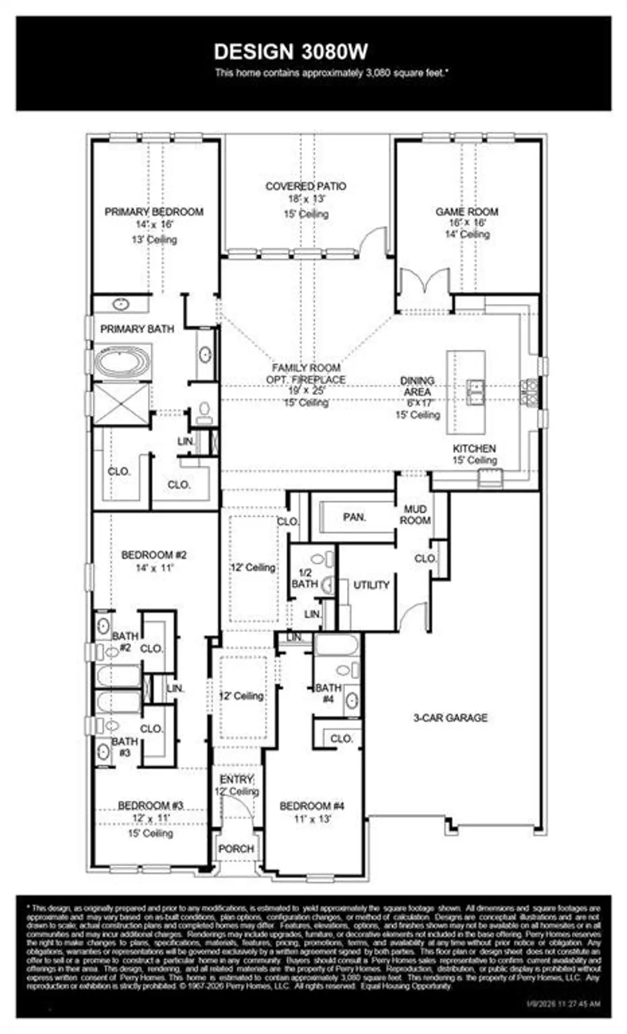 2D floor plan layout of this home in Talon Hills, Fort Worth, TX (Image 2).