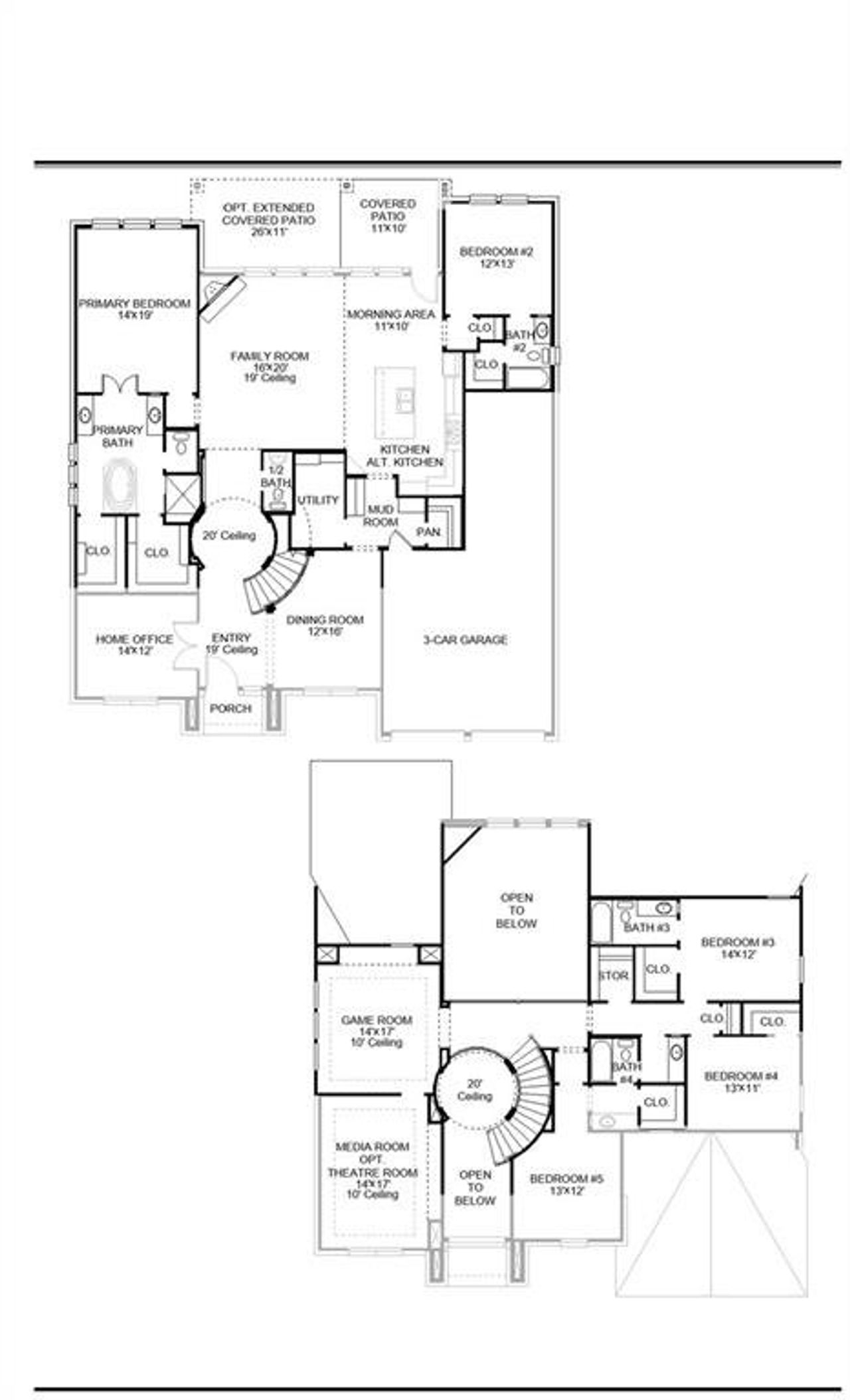 2D floor plan layout of this home in Myrtle Creek, Waxahachie, TX (Image 2).