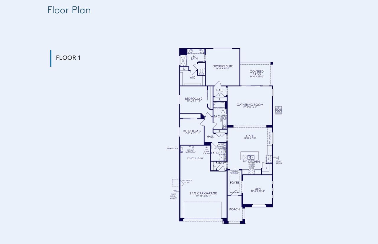 2D floor plan layout of this home in Vistoso Canyon Estates, Oro Valley, AZ (Image 2).