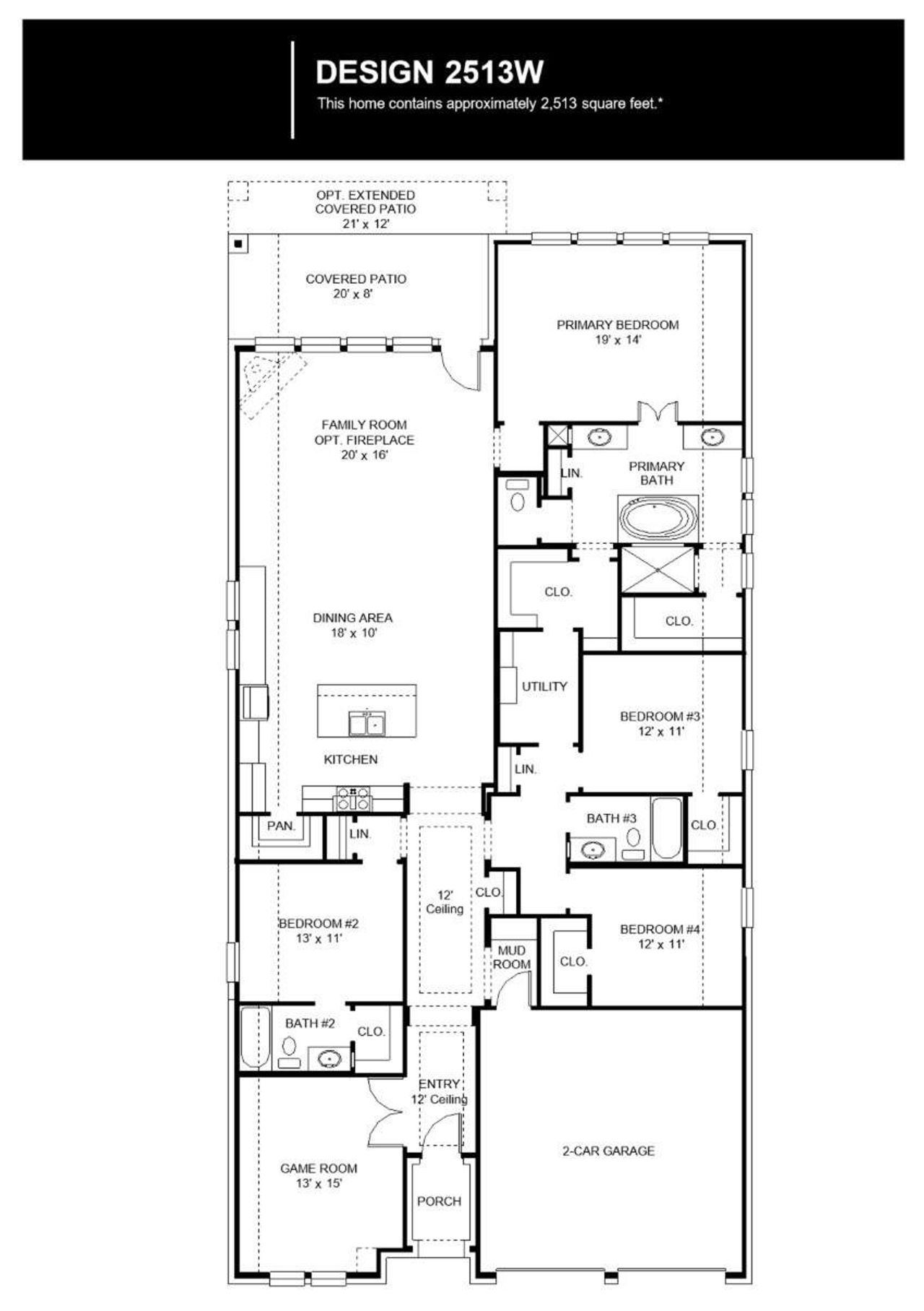 2D floor plan layout of this home in Bridgeland, Cypress, TX (Image 2). 2D floor plan layout of this home in Bridgeland, Cypress, TX (Image 2).